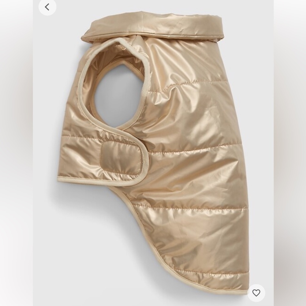 NWT Small or Large GAP Metallic Gold Pet Puffer Vest!